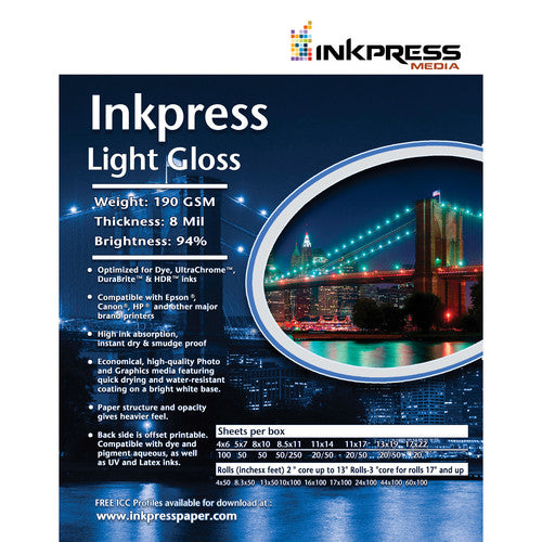 Inkpress Light Gloss 190 Paper Rolls - InkJet Supply Pro