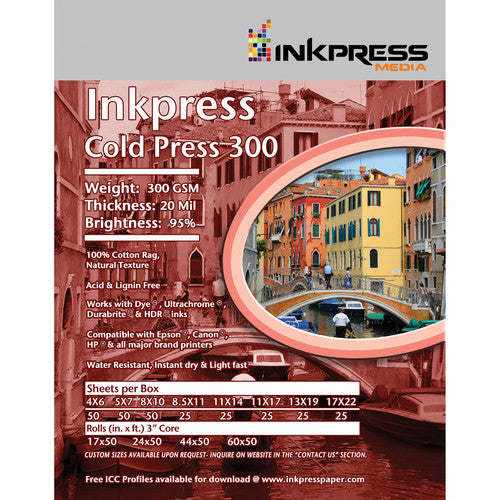 InkPress Cold Press 300 GSM Roll - InkJet Supply Pro