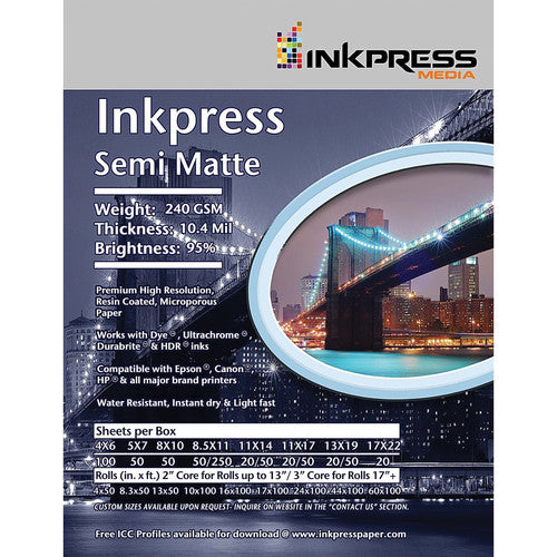 Inkpress Semi-Matte Paper Rolls - InkJet Supply Pro