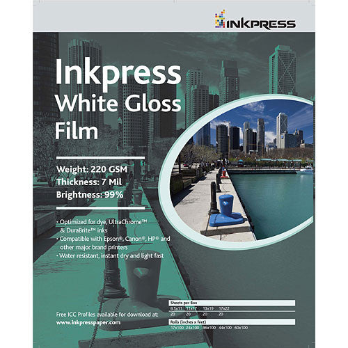 InkPress White Gloss Film Roll - InkJet Supply Pro